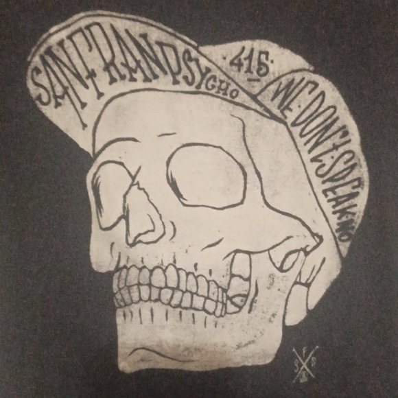 SanFranPsycho Unisex black tee size adult XS. - Picture 3 of 5